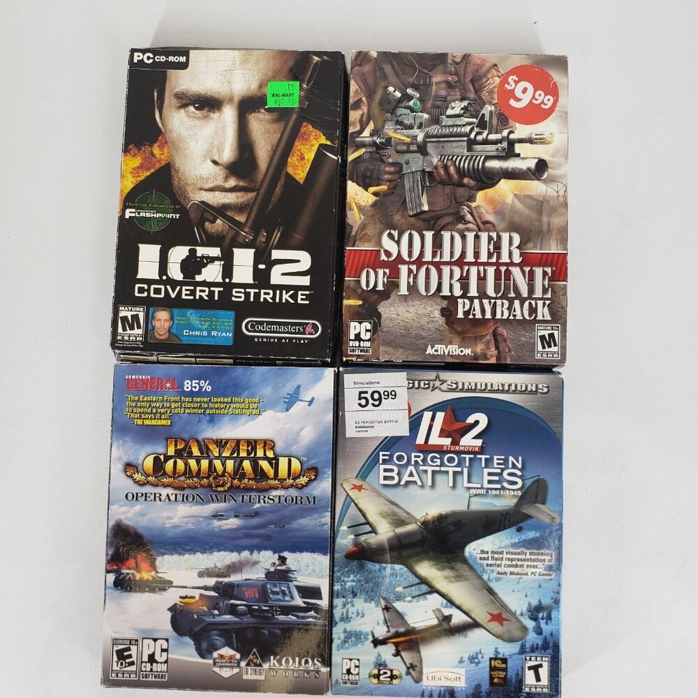 PC CD-ROM War Game Lot: Covert Strike, Soldier of Fortune, Panzer Command, IL-2